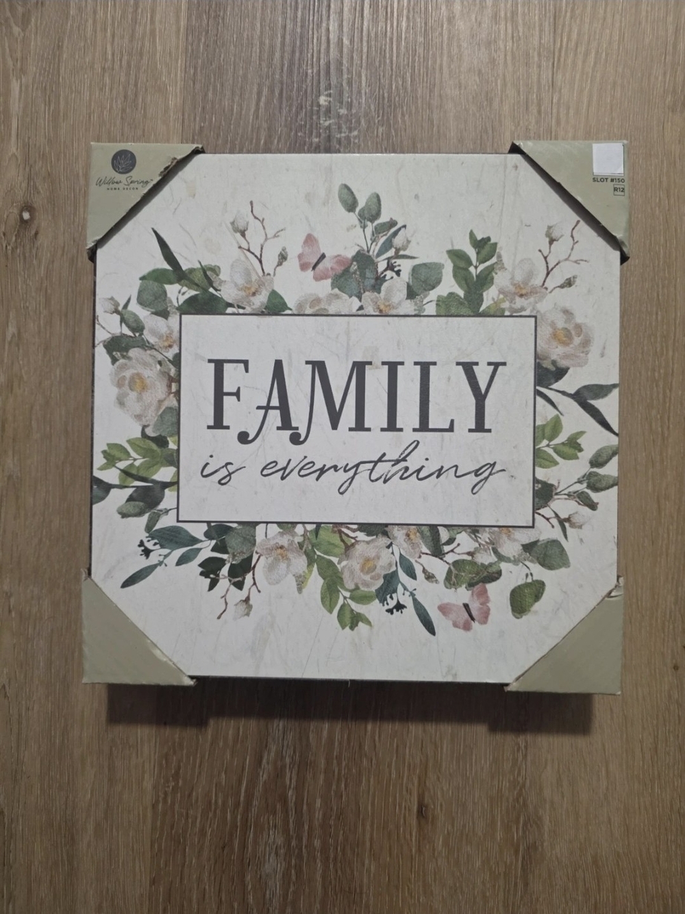 Family Is Everything Floral Wall Art - Neutral/Green -9x9